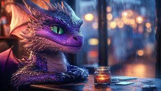 Violet Dragon Frequency Relax with Dragon meditation & Warm candlelight on rainy night - Peace Now