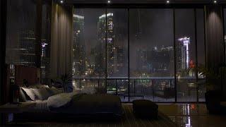 Spend The Night In An Exclusive Luxury Miami Apartment  Heavy Rain & Thunder Sounds Outside  4K
