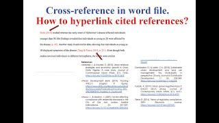 How to make Cross reference Hyperlink Citation in word and pdf file?