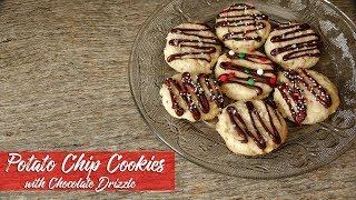 Potato Chip Cookies with Chocolate Drizzle