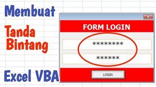 Membuat Tanda Bintang Pada TextBox Excel VBA  PasswordChar