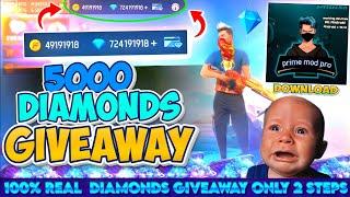 FREE FIRE UNLIMITED DIAMONDS *TRICK*  HOW TO Get 5000 DIAMONDS In FREE FIRE