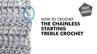 Chainless Starting Treble Crochet  Crochet Technique  Right Handed