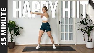 15 MIN HAPPY HIIT WORKOUT - all standing no jumping warm up & cool down included