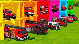 TRANSPORTING FIRE ENGINES  TRUCKS & LADDERS WITH CARGO AIRPLANE Farming Simulator 22