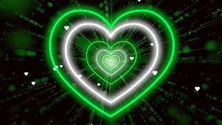 Neon Lights Love Heart Tunnel BackgroundGreen Love Heart Tunnel  Neon Heart Background Video