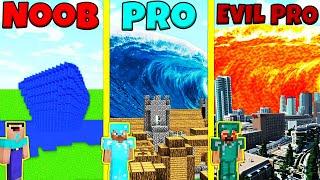 Minecraft Battle NOOB vs PRO vs EVIL PRO TSUNAMI BUILD CHALLENGE  Animation