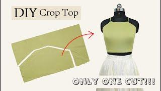 DIY Quick & Easy Crop Top Tutorial  Just one cut  Summer Crop Top Tutorial