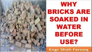 WHY BRICKS ARE SOAKED IN WATER BEFORE USE? WHY BRICKS NEED TO BE WET BEFORE LAYING?  BRICK MASONRY