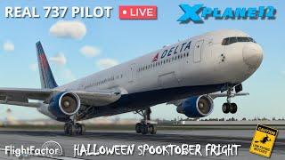 FlightFactor Spooktober Group Flight  Real 737 Pilot flies the 767-400  X-Plane 12