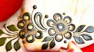 Shaded Flower Simple Front Hand Mehndi Design for Eid 2022