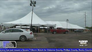 Tent City Fireworks back open after strong winds knock it down