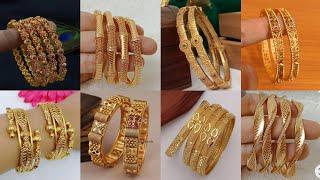 Latest  Viral Collections of Gold Bangles  Antique Bangle Designs  #BridalBangles #trending