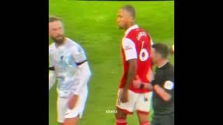 Henderson being racist to Gabriel  #football #liverpool #arsenal