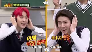 exo suho and sehun shout in silence game