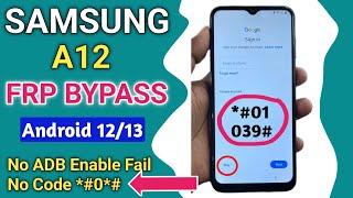 Samsung A12 A127F FRP Bypass  A12 Frp Android 1213 Google Account Remove New Method 2024