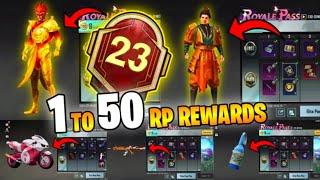 MONTH 23 ROYAL PASS  1 TO 50 RP  M23 ROYAL PASS LEAKS M23 ROYAL PASS REWARDS PUBG MOBILEBGMI