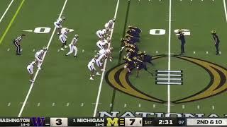 Donovan Edwards 46 Yard Touchdown Run  #2 Washington vs #1 Michigan  2024 National Championship