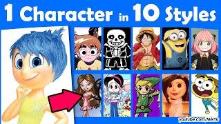 Draw Inside Out 2 Joy 10 Art Styles Swap Challenge  New Manga Drawing School Book Preorder Mei Yu