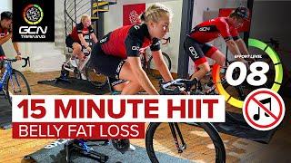 15 Min HIIT Cardio Indoor Cycling Workout Without Music   Belly Fat Loss Exercise