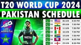 T20 World Cup 2024 Pakistan Schedule Pakistan T20 World Cup 2024 Schedule