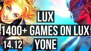 LUX vs YONE MID  1228 1400+ games Dominating Rank 14 Lux  EUNE Master  14.12