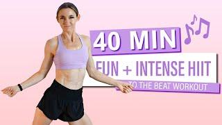 40 MIN CARDIO HIIT WORKOUT To The Beat  No Squats or Lunges  Fun + High Intensity Summer Shred