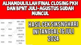 FINAL CLOSING PKH DAN BPNT PERIODE JULI-AGUSTUS 2024 SUDAH MUNCUL DI SIKS NG PENDAMPING SOSIAL