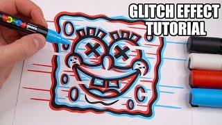 How To Draw The GLITCH EFFECT Tutorial