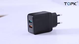 Củ sạc nhanh TOPK QC 3.0 2 cổng USB tiện dụng - PKA142