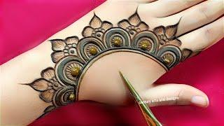 New stylish back hand mehndi design  easy arabic mehndi design  simple mehndi  mehndi design.