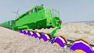 Trains Vs Speed Bumps #22 - Beamng.Drive