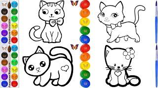 How to draw and color a cat a great collection of drawings for children?