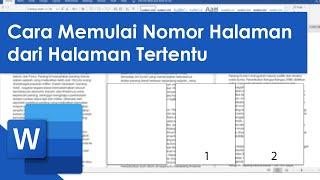 Cara Memulai Nomor Halaman dari Halaman Tertentu  MS Word