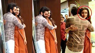 Hero Ram TIGHT HUGS to Krithi Shetty  The Warriorr Success Meet  Ram pothineni  Filmylooks