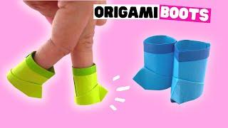 DIY origami BOOTS easy paper boots