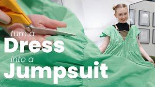 THRIFT FLIP How To Turn A Dress Into A Jumpsuit Ep. 52