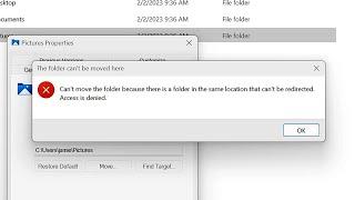 FIX Cant Move The Folder Because There Is A Folder In The Same Location That Cant Be Redirected