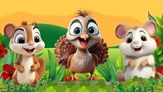 Cute Little Farm Animal Sounds - Turkey Chinchilla Chipmunk Donkey - Animal Videos