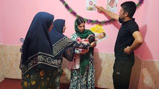 The bedroom is full of baby photos and a new birth certificate The celebration of Sogra and Jamal