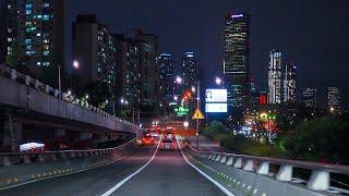 Night Driving Seoul City  Gangnam and Expressway with Chill Lofi Hiphop Beats POV 4K HDR