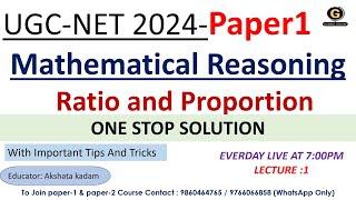 Ratio and Proportion for UGC NET Exam 2024  Mathematical reasoning for UGC NET Exam 2024