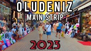 Oludeniz Main Strip 2023  Turkey  Shopping area in Oludeniz Turkey with bars and restaurants