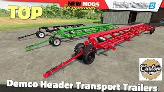 FS22  Demco Header Transport Trailers by Custom Modding - Farming Simulator 22 New Mods Review 2K