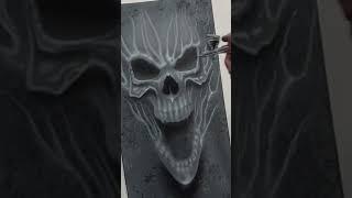 Time-lapse Skull Airbrush art painting