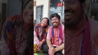 Sidharth Agarwal and his wife Actress Tamanna wishing and celebrating their first Holi together..