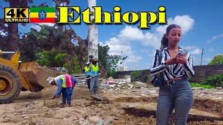 በፍጥነት ፈርሶ አየተሰራ ያለው ከደብረወርቅ ስታዲየም መንገድ  Addis Ababa Walking Tour  4K Tourist attractiveness