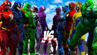 TEAM ZOMBIE COLOR  HULKSPIDER-MANIRON MANHAWKCAPTAIN  VS TEAM VENOM - EPIC SUPERHEROES WAR