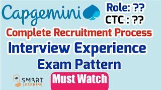 Capgemini Interview Experience 2021  Latest Exam Pattern 2021 Recruitment Process  Smart Learning