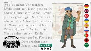 #525 Deutsch lernen mit Geschichten  Deutsch lernen durch Hören  A1-A2  Learn German with stories